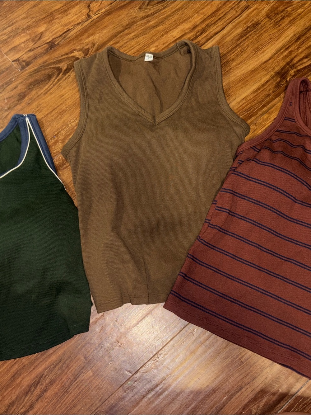 Uniqlo Brown V-Neck Knit Tank Top